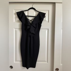 Formal black mini dress
